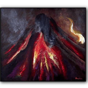 campfire upclose painting