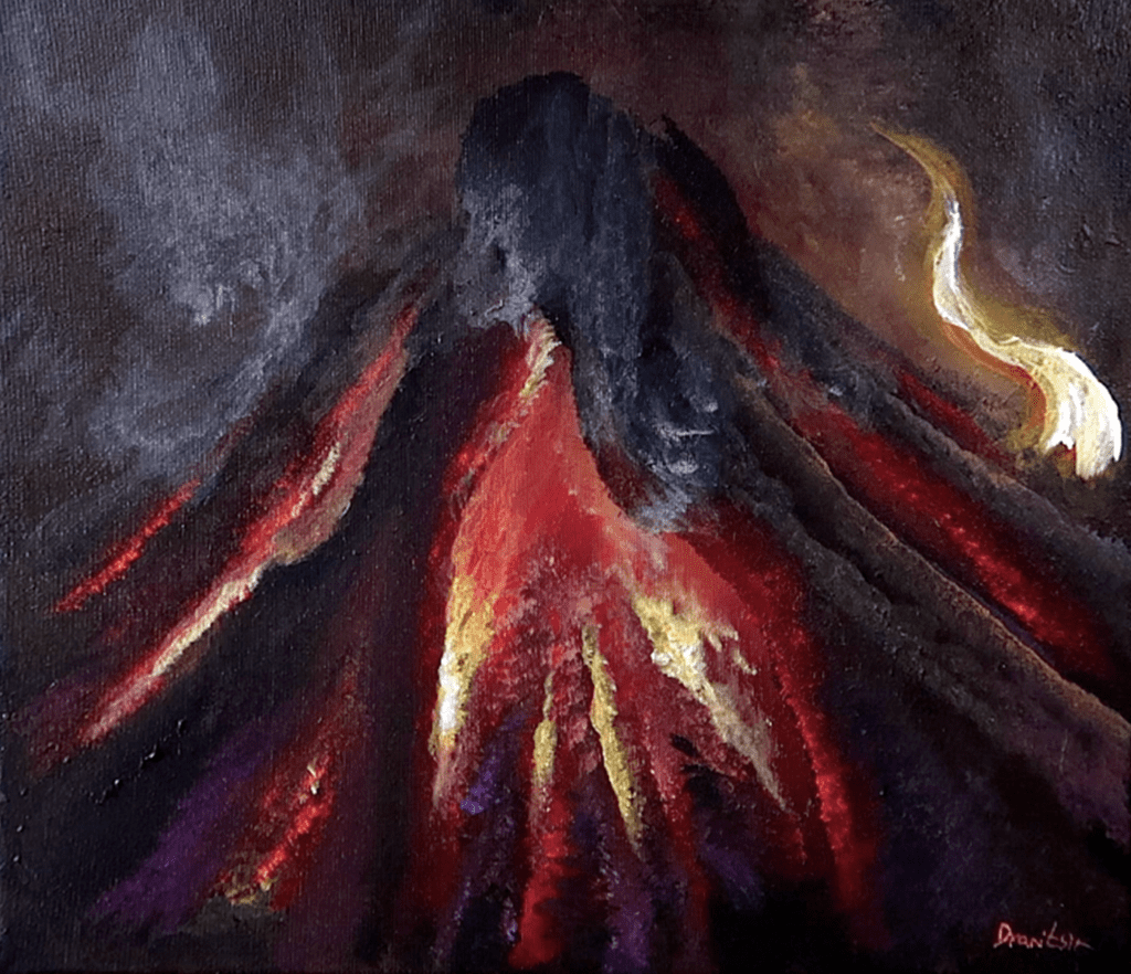 How to paint campfire up close | Acrylics | Oval Brush Art #landscapeart #artforbeginners