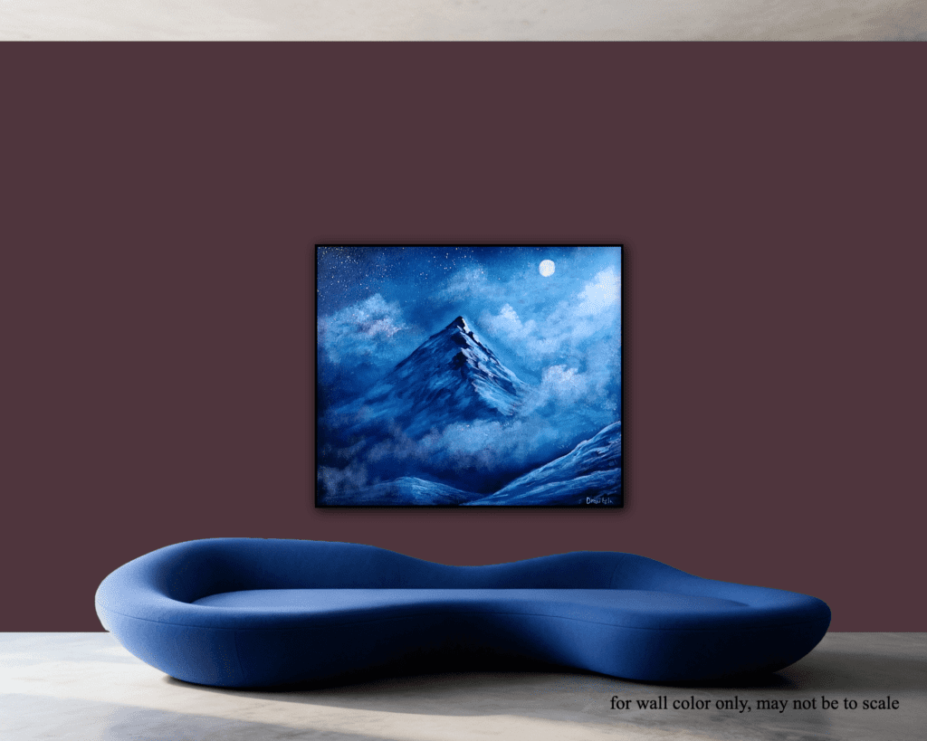 How to Paint Big Snow Mountain in the Moonlight Acrylic Landscape Painting
