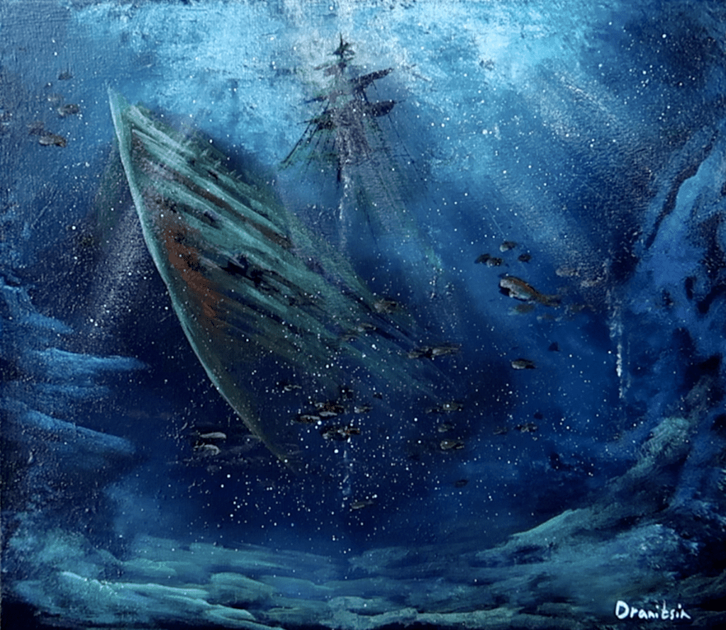 How to Paint an Underwater Shipwreck | Step-by-Step Acrylic Tutorial for Beginners