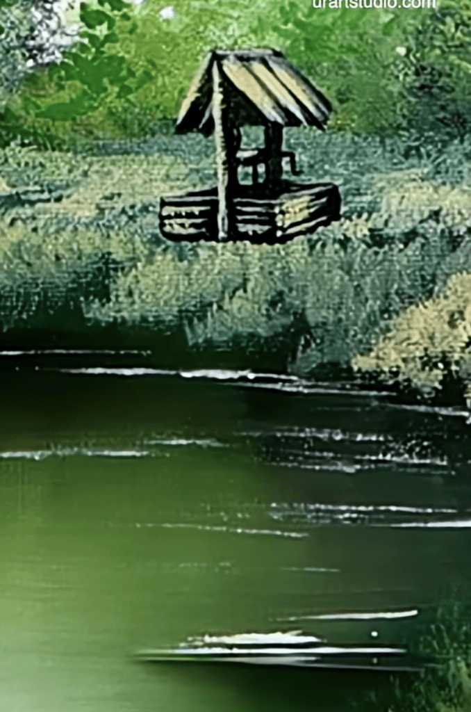 How to paint Well in the Flower Field | Acrylic Landscape Painting | Oval Brush Art #art