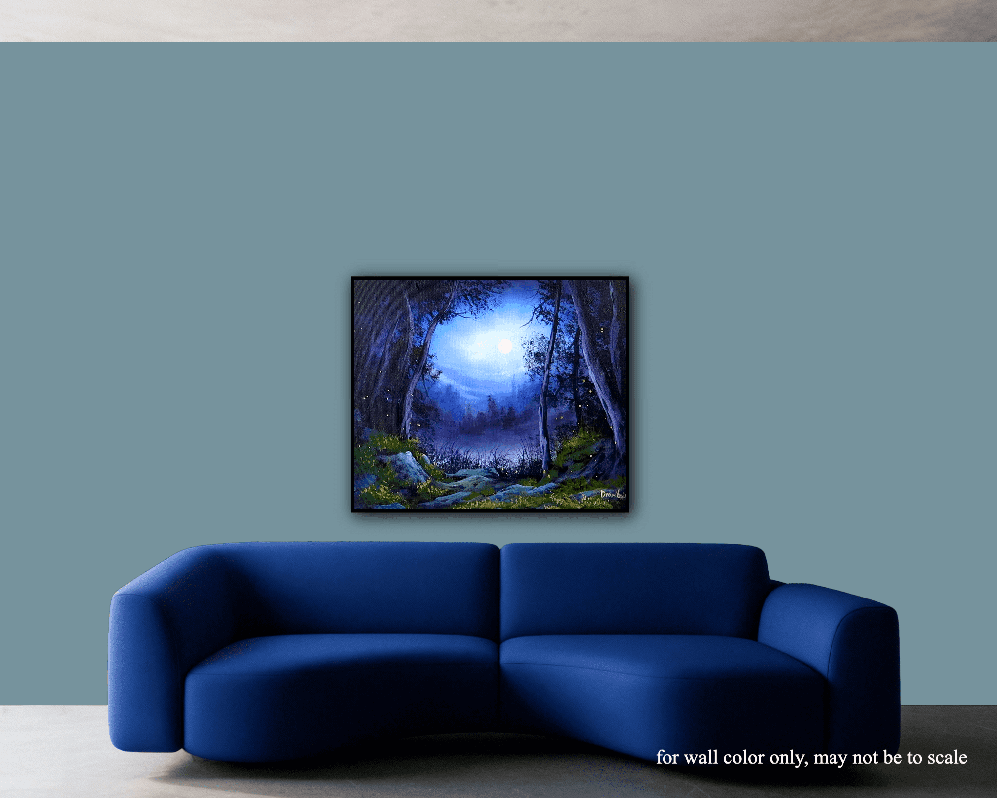 Moonlit Forest | Acrylic Landscape Painting | Oval Brush Art 3
