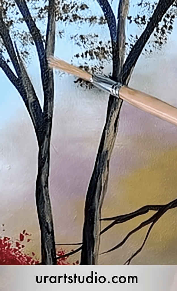 Painting Autumn Day Landscape Art #acrylicpainting #paintingtutorial #stepbystepartUnlock