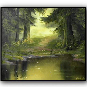 Deep Forest Reflections | Acrylic Landscape Art | Step-by-Step for Beginners