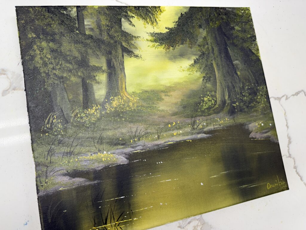 Deep Forest Reflections | Acrylic Landscape Art | Step-by-Step for Beginners