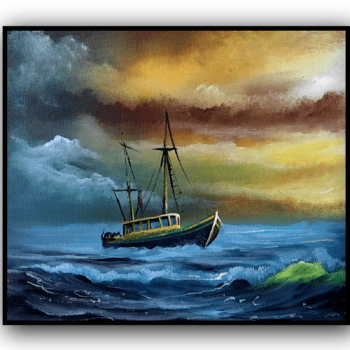 motorboat on ocean