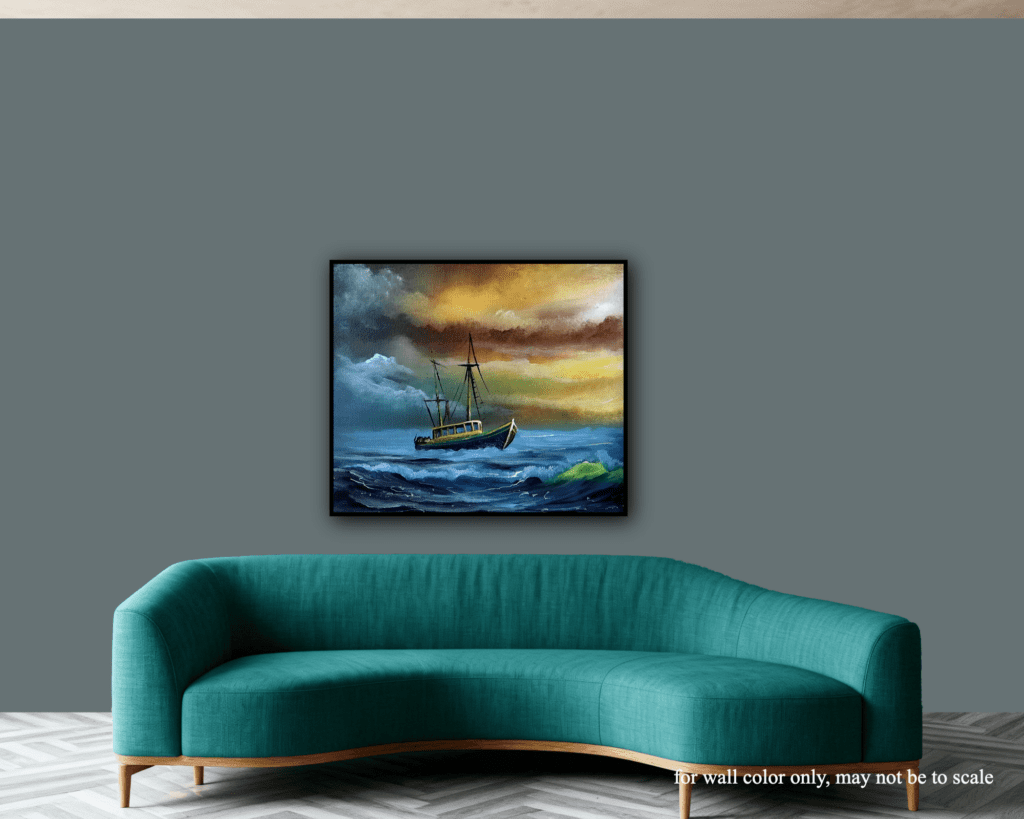 Painting a Motor Boat at Sea | Acrylics Step-by-Step | Dramatic Sky & Wave Painting Techniques