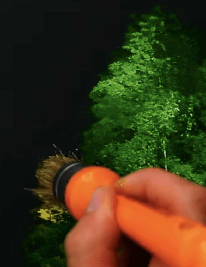 Quick Landscape Painting on Black Canvas | Easy for Beginners | Oval Brush Art