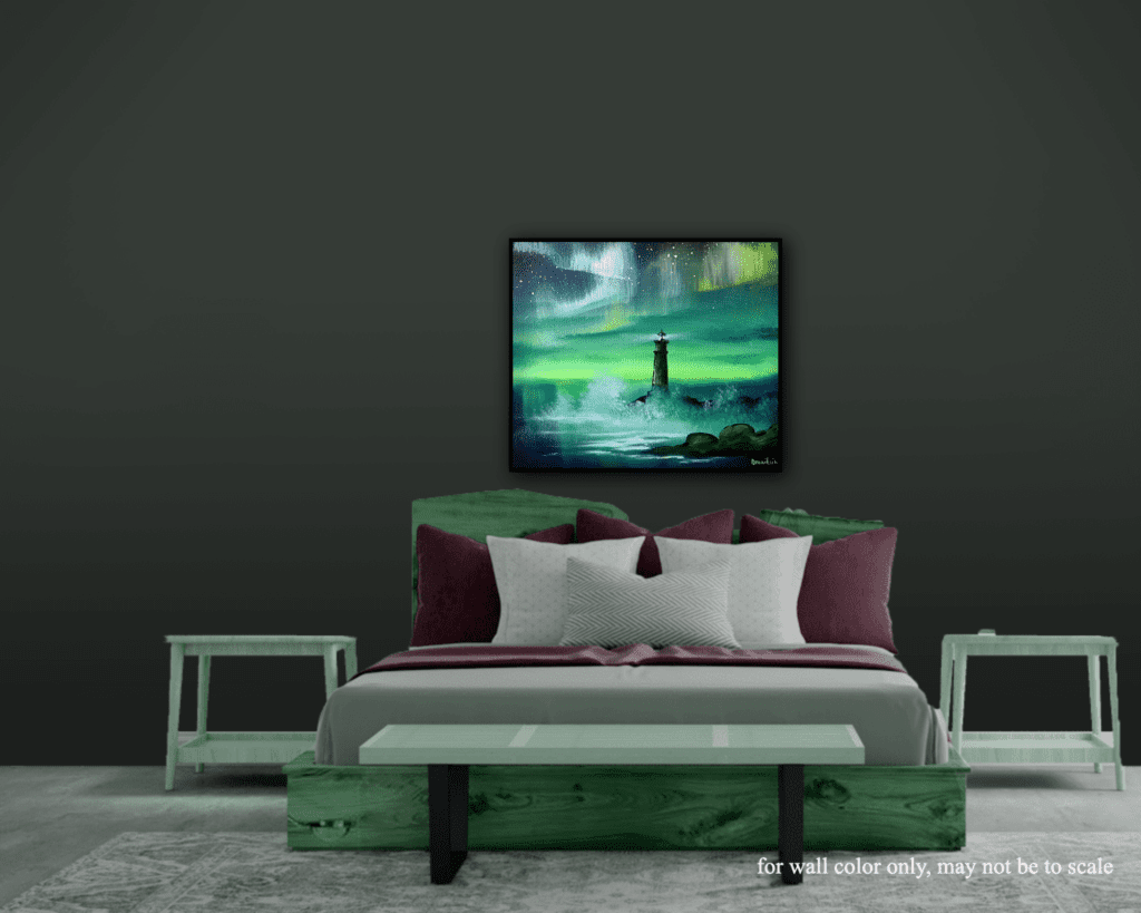 Lighthouse in the Northern Lights | Easy 5 minutes Acrylic Art | Oval Brush Painting