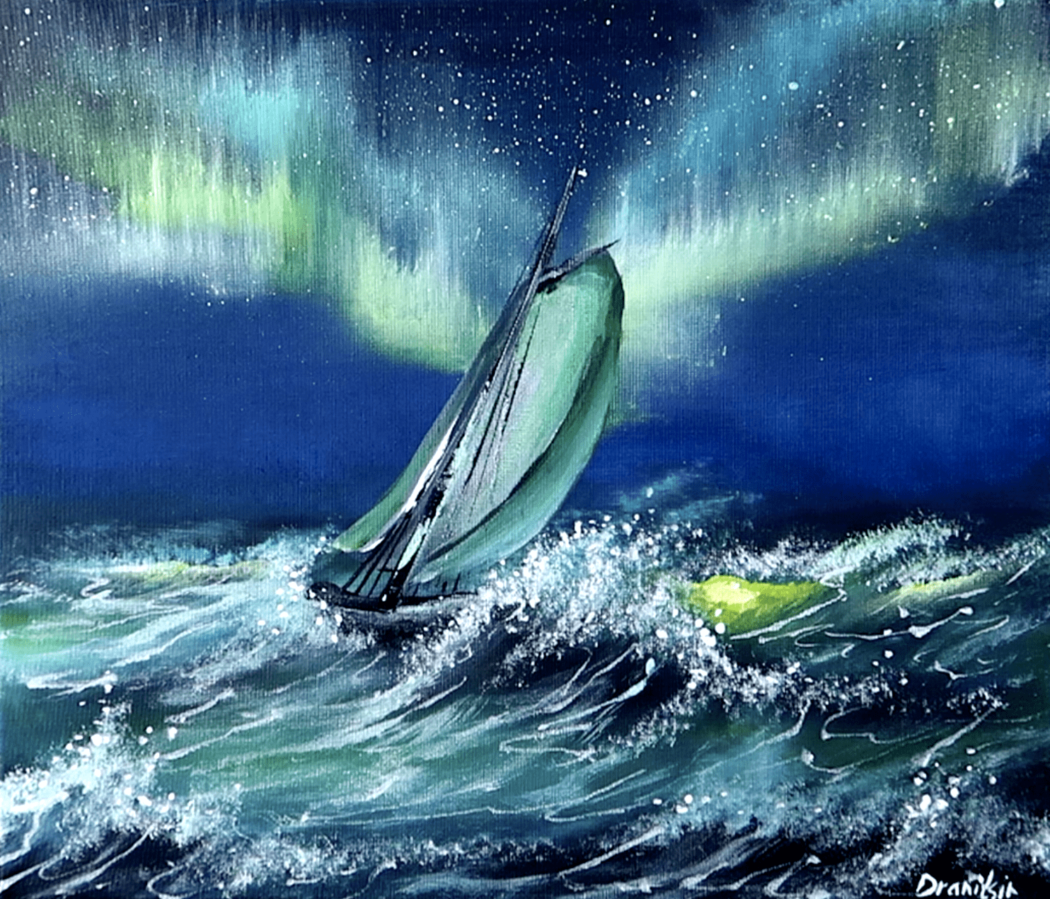 Sailboat in Northern Light - Image 3