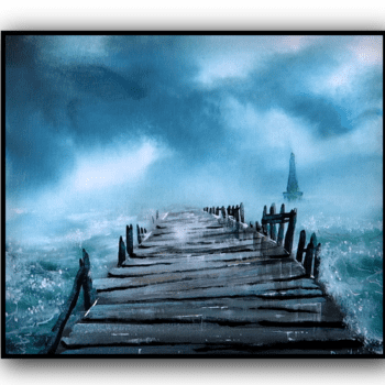 wet ocean pier