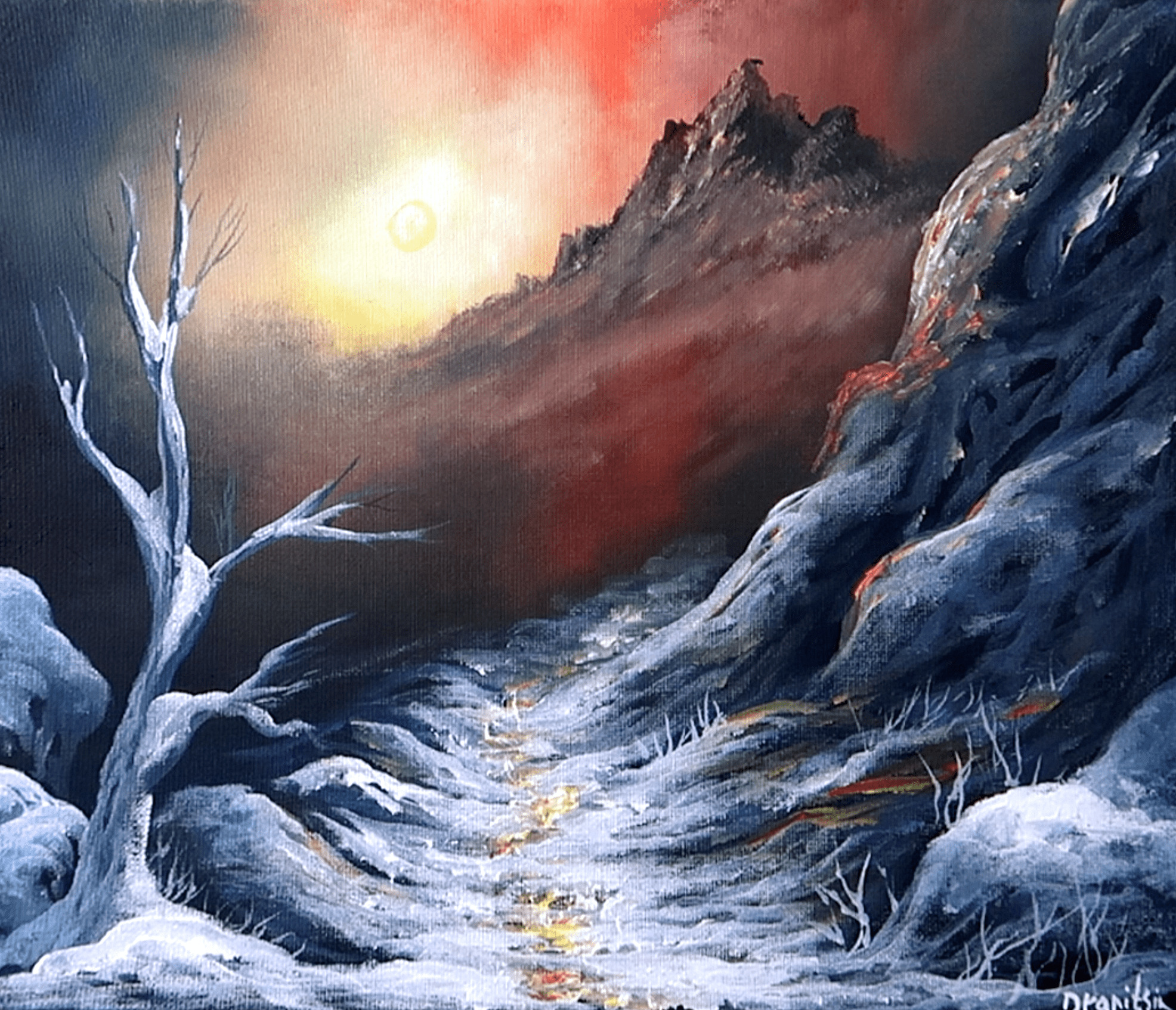 Icy Mountain Path Under a Dramatic Sky - Image 2