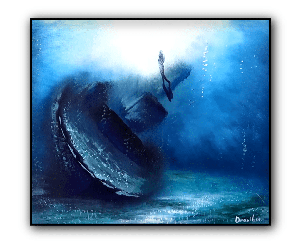 diver sunken ship underwater 1