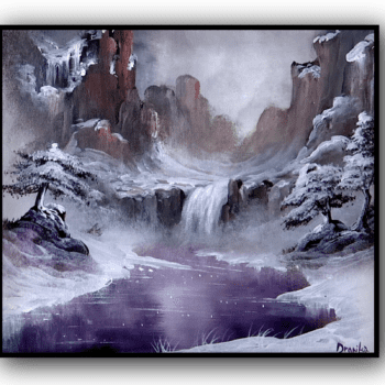 frozen mountain waterfall