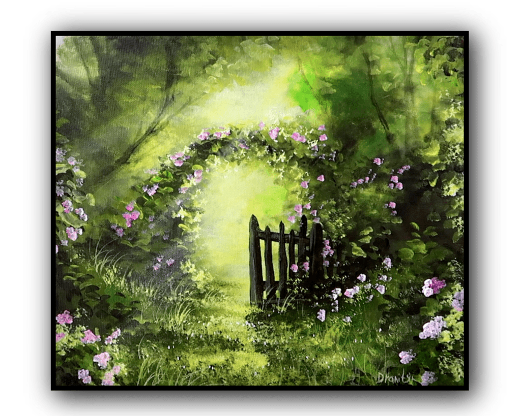 rose fence in sunlight