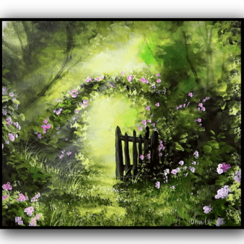 rose fence in sunlight