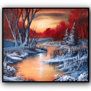 warm winter sunset