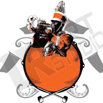 Vector Background for Marching Band Logo Design for T-shirt 1