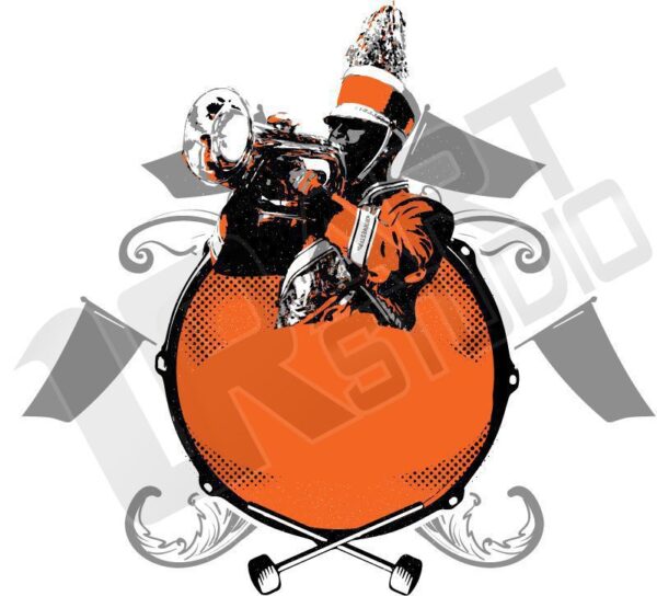 Vector Background for Marching Band Logo Design for T-shirt 1