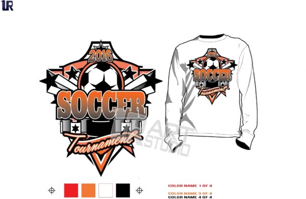 Soccer tournament tshirt vector design and background