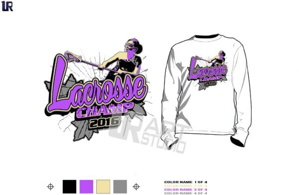 Girls lacrosse championship T-shirt vector design for print