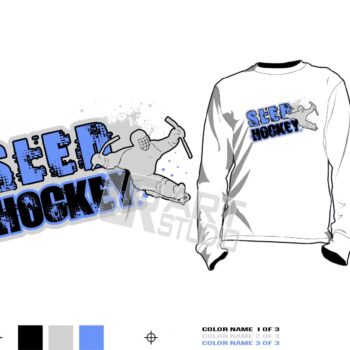 AWESOME SLED HOCKEY tshirt vector design 3 colors separated for print layered