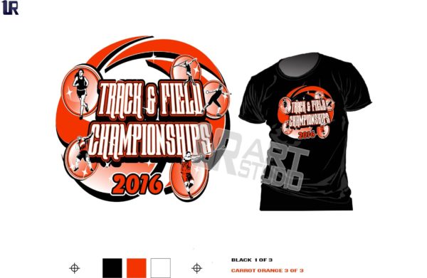 Color SEPARATED for screen printing t shirt logo design track and field championship vector design for print four colors