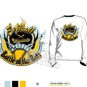 DOWNLOAD softball tshirt vector design 3 colors separated for print layered