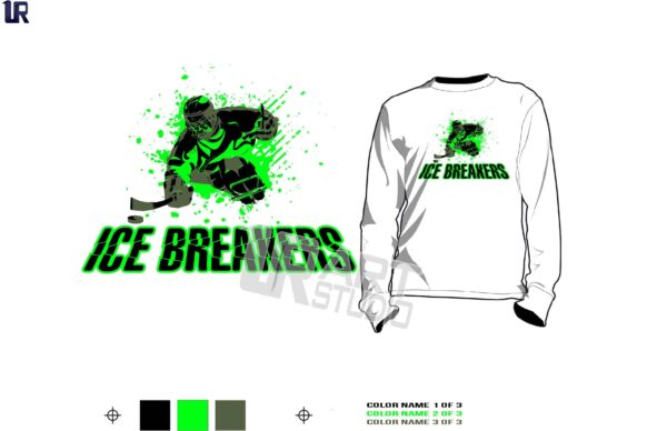ICE BREAKER SLED HOCKEY tshirt vector design 3 colors separated for print layered