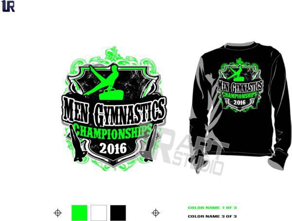 Men Gymnastics Championships tshirt vector design 3 colors separated for print layered