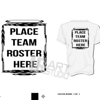 Team Roster Frame one color black color seperated for screen print 2016 UrArtStudio