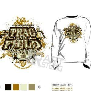 Color seperated Track and Field invitational vector design for print on Tshirt and other apparel