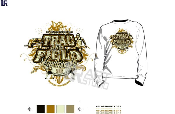 Color seperated Track and Field invitational vector design for print on Tshirt and other apparel