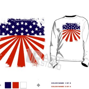 FREE DOWNLOAD Color seperated AMERICAN FLAG vector design for print on Tshirt and other apparel