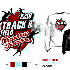 TRACK & FIELD CHRISTMAS INVITATIONAL tshirt vector design separated 4 color