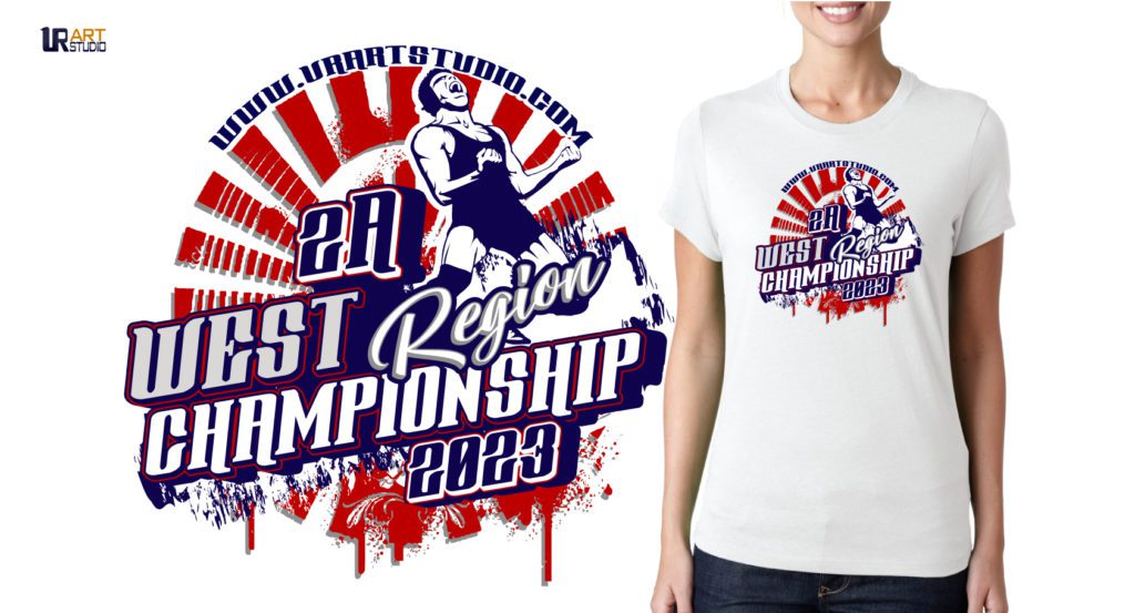 WEST REGION CHAMPIONSHIP 2023 WRESTLING VECTOR LOGO DESIGN FOR PRINT